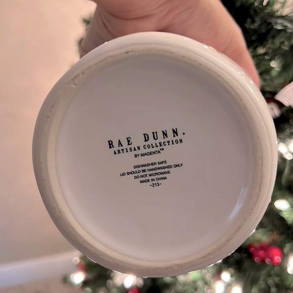 Rae Dunn Rudolf Reindeer Snacks Container White & Red Christmas Decor Holiday - Picture 5 of 11